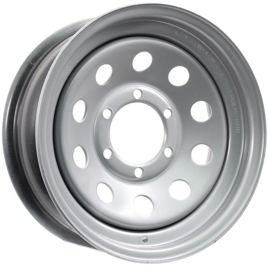 eCustomrim Trailer Wheel 16X6 16 Inch 6 Lug On 5.5 Center Silver Modular Wheel