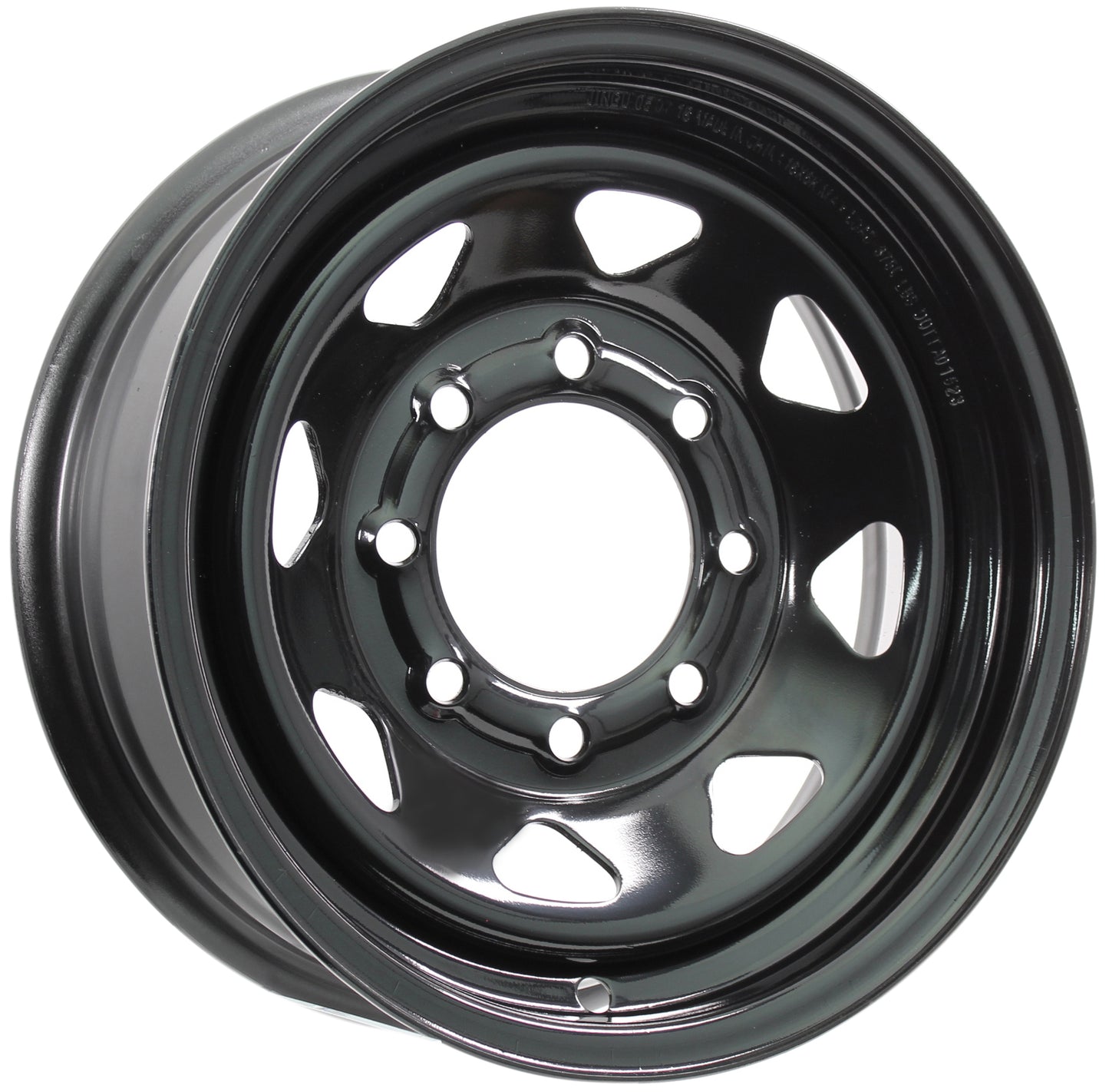 eCustomrim Trailer Wheel 16 in. X 6 in. 8 Lug Black Steel Rim Wheel