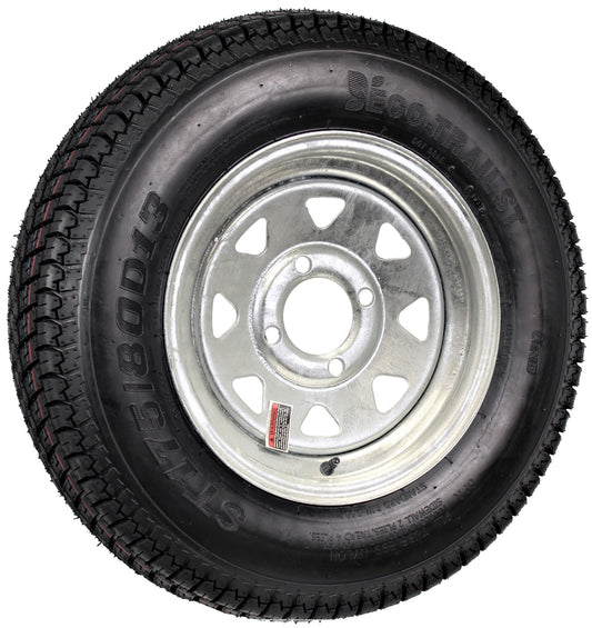 Trailer Tire On Rim ST175/80D13 175/80 D 13 Load C 4 Lug Galvanized Spoke Wheel