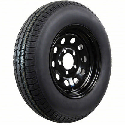 Trailer Tire Rim Assembly ST175/80D13 13 Inch Load Range C 5 Lug 4.5 Black Wheel