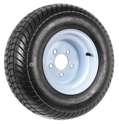 eCustomrim 2-Pk Trailer Tire Rim 205/65-10 20.5X8.0-10 5 Lug White Wheel Load E