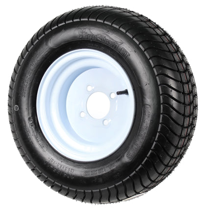 Trailer Tire On Rim 20.5 X 8 X 10 205/65-10 20.5X8.0-10 4 Lug Wheel White