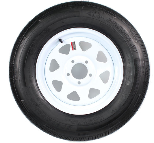 eCustomrim Radial Trailer Tire Rim ST205/75R15 LRC 15X5 5-5 White Spoke Wheel