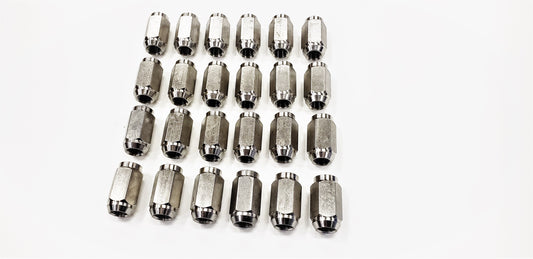 24-Pk Solid 304 Stainless Steel 1/2" Lug Nuts 1/2-20 For Trailer Wheel