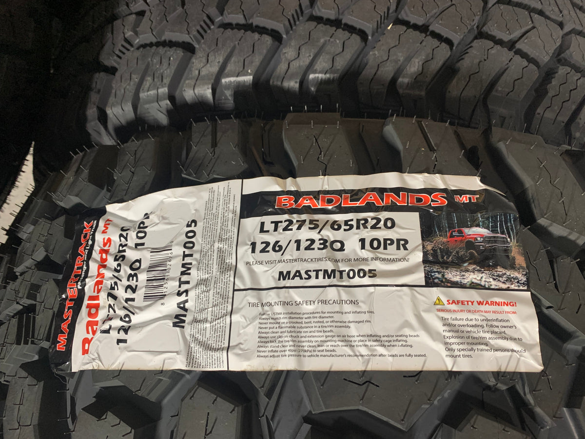 Mastertrack LT275/65R20 126/123Q 10PR BADLANDS M/T 20 Inch SUV Truck Tire