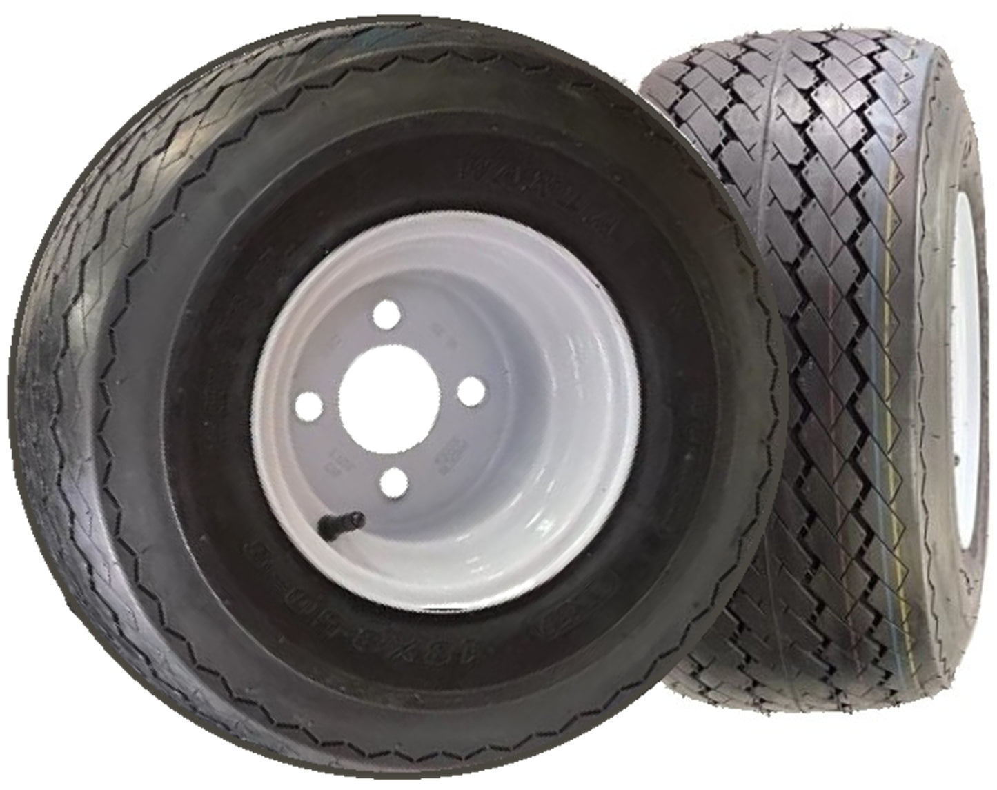 2-Pack Golf Cart Tires Rims 18-850-8 18X8.50-8 White Fits E-Z-GO Club Car Yamaha