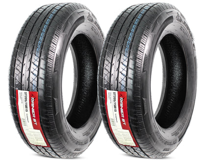 2-Pack Radial Trailer Tire ST205/75R15 205/75R15 DEEP TREAD Steel Belted Load D