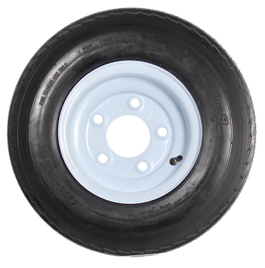 Trailer HD Tire On Rim 4.80-8 480-8 4.80 X 8 8 in. LRC 5 Lug Bolt Wheel White