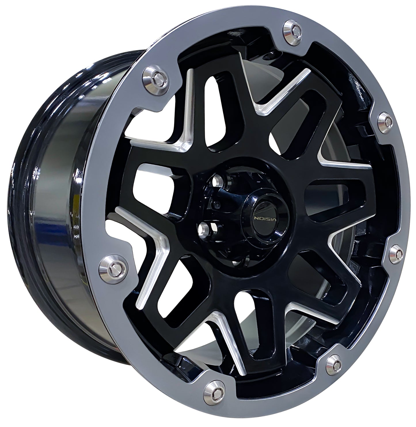 Trailer Wheel 18x9 Gloss Black Grey Ring Vision Rim 5 Lug On 4.5" 18X9 18" x 9"