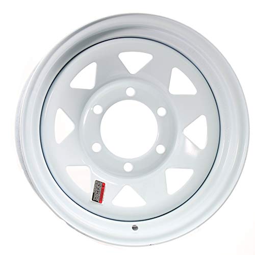 eCustomrim Trailer Wheel Rim 16 Inch 16X6 6 Lug On 5.5 Center White Spoke