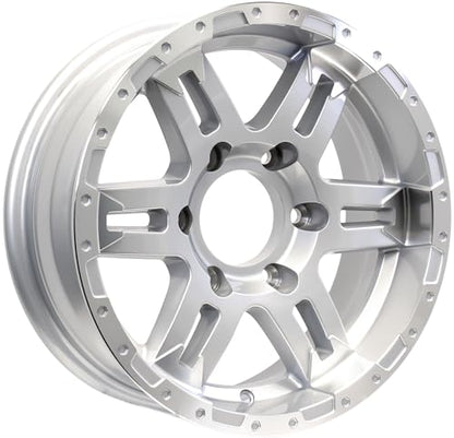 eCustomrim Aluminum Trailer Wheel 15X6 15 X 6 6 Lug 5.5 Center Turismo Silver