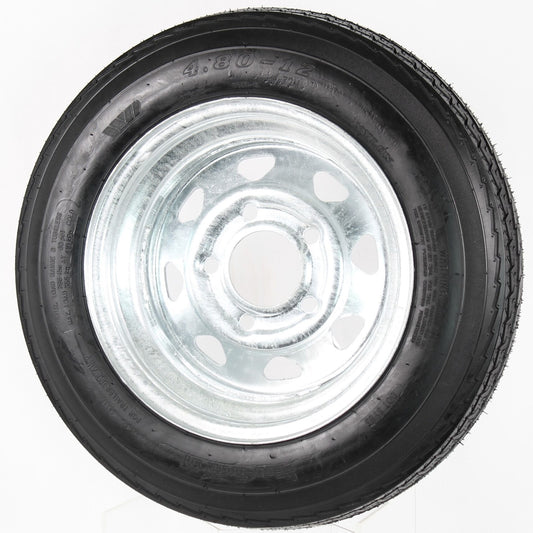 Trailer HD Tire On Rim 4.80-12 480-12 4.80X12 LRC 5Lug Wheel Galvanized Spoke