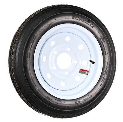 eCustomrim Trailer Tire and Rim 480-12 4.80-12 480X12 LRB 5 Lug White Modular