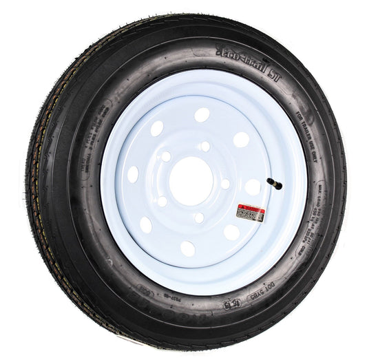 eCustomrim Trailer Tire and Rim 480-12 4.80-12 480X12 LRB 5 Lug White Modular