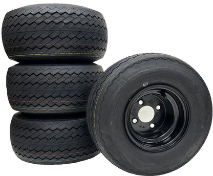 4-Pack 18X8.50-8 8 Inch Black Golf Cart Tire Wheel Fit E-Z-GO Club Car Cushman