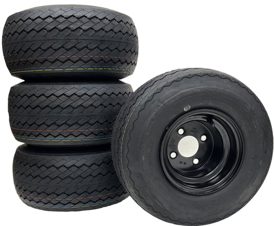 4-Pack 18X8.50-8 8 Inch Black Golf Cart Tire Wheel Fit E-Z-GO Club Car Cushman