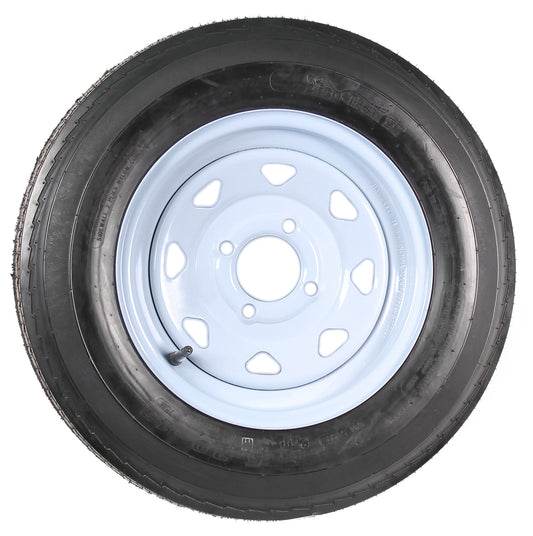 Trailer Tire On Rim 5.30-12 530-12 5.30 X 12 12 in. 4 Lug Hole Wheel White Spoke