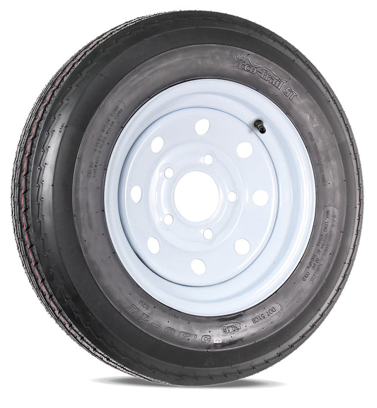 eCustomrim Trailer Tire and Rim 530-12 5.30-12 530X12 LRB 5 Lug White Modular