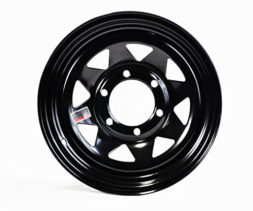 eCustomrim Trailer Wheel Rim 15 Inch 15X6 6 Lug Black Spoke