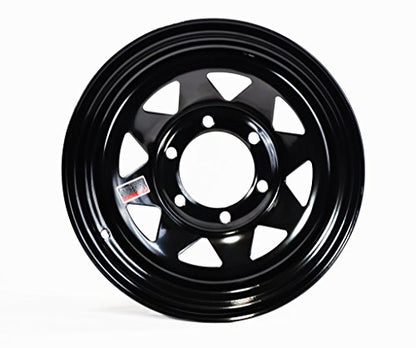 eCustomrim Trailer Wheel Rim 15 Inch 15X6 6 Lug Black Spoke