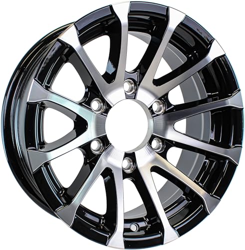 eCustomrim Aluminum Boat Camper Trailer Rim Wheel 6 Lug 15" Avalanche Black
