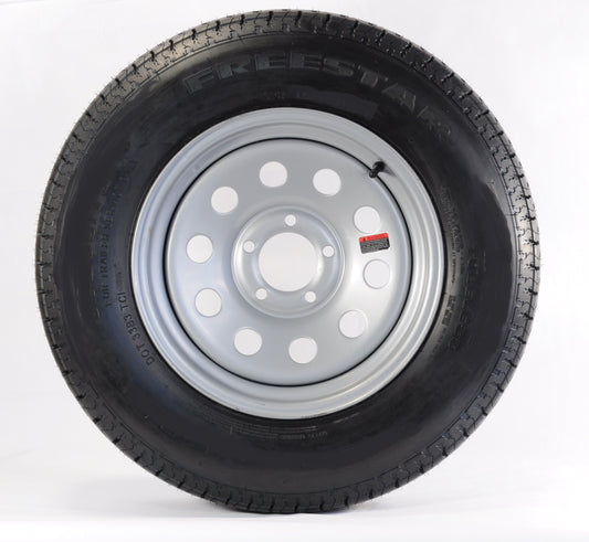 Mounted Trailer Tire On Rim ST175/80D13 175/80 13 LRC 5 Lug Silver Modular Wheel