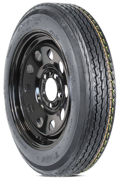 Trailer Tire Rim Assembly 4.80-12 480-12 12 Inch 5 Lug Black Modular Wheel