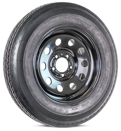 Trailer Tire Rim Assembly 5.30-12 530-12 5.30X12 LRC 5 Lug Black Modular Wheel