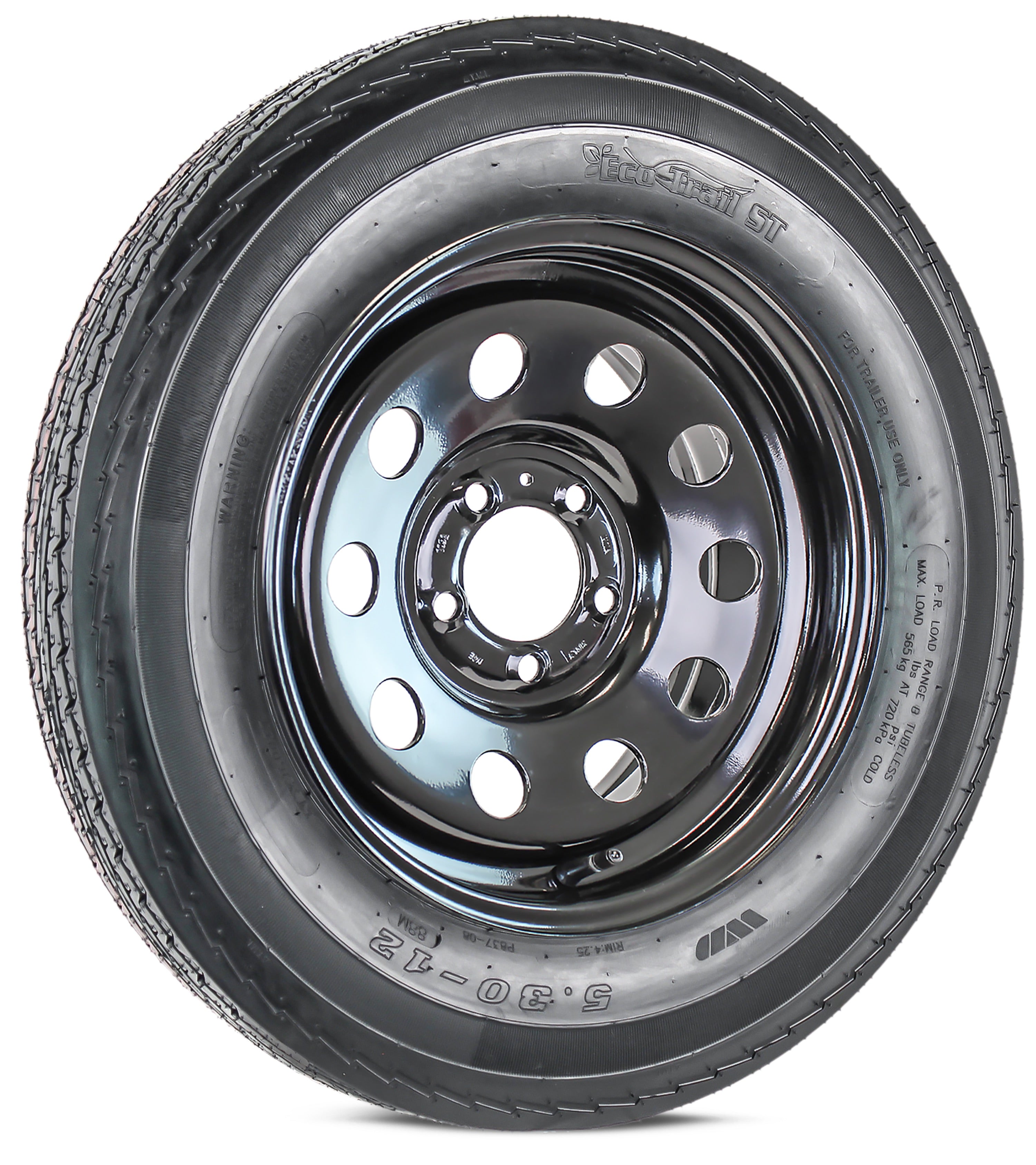 Tire Rim Trailer Tire Rim Assembly 5.30-12 530-12 12 Inch LRB 5 Lug Black Modul ...