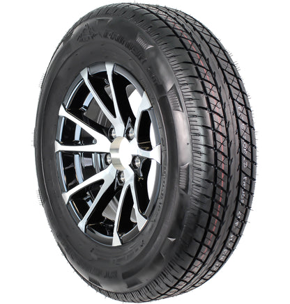 2-Pack Radial Trailer Tire ST175/80R13 LRC 13 Inch 5 Lug T07 Black Aluminum