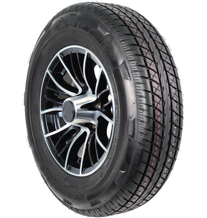 eCustomrim Trailer Tire ST175/80R13 LRC 13X5 5 Lug Evolution Black Aluminum Rim