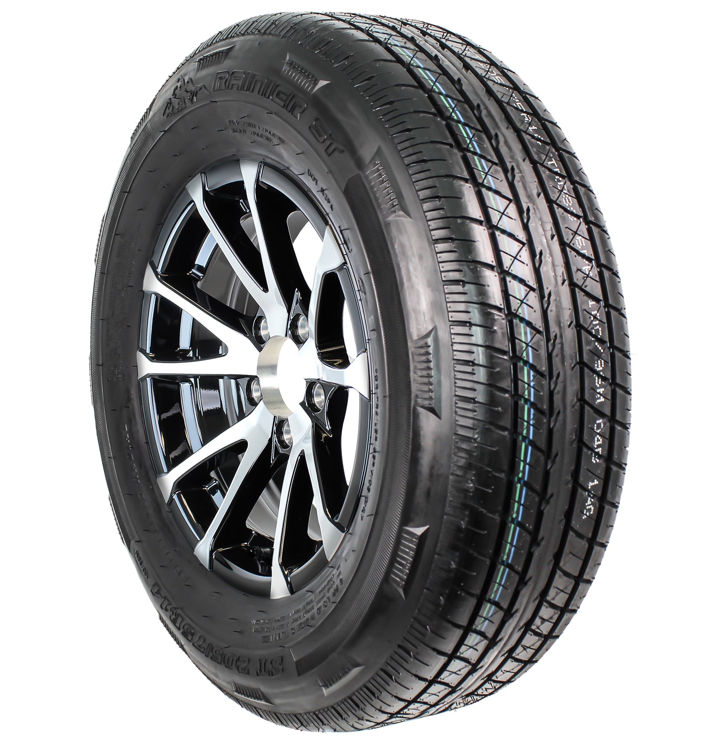 eCustomrim Trailer Tire Aluminum Rim 205/75R14 LRC 14X5.5 5 Lug Avalanche Black