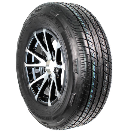 eCustomrim Trailer Tire Aluminum Rim 205/75R14 LRC 14X5.5 5 Lug Avalanche Black