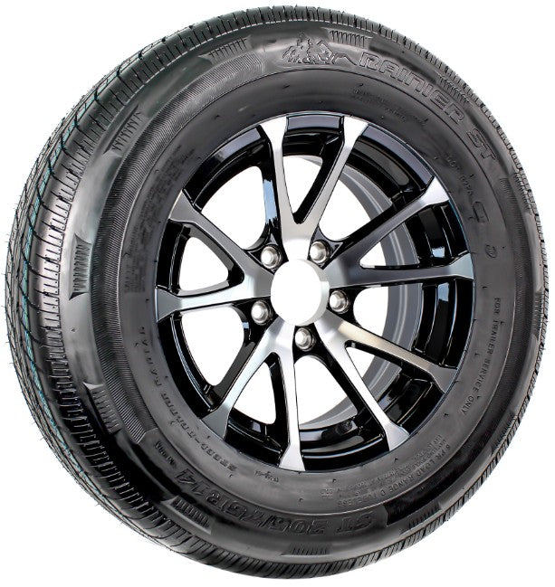 eCustomrim Trailer Tire Aluminum Rim 205/75R14 LRD 14X5.5 5 Lug Avalanche Black