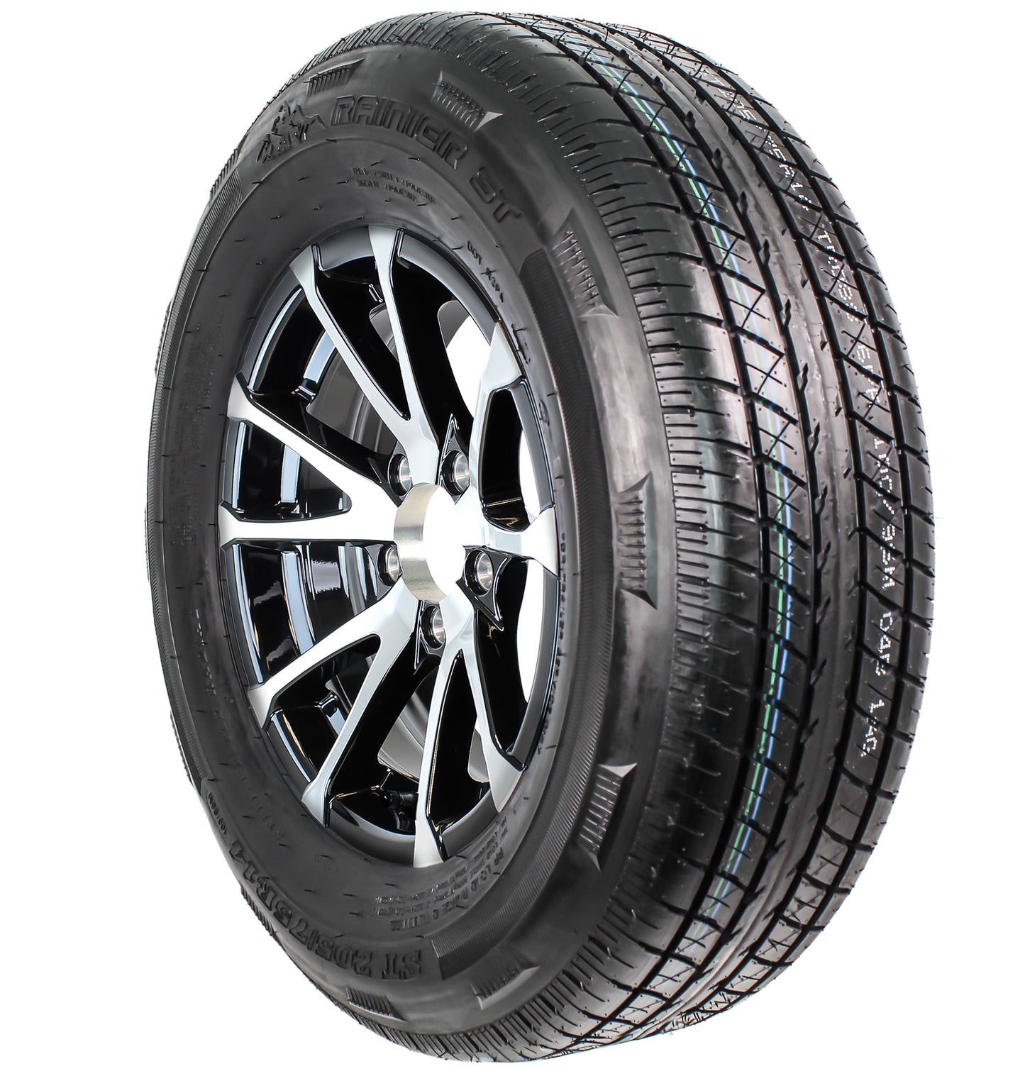 eCustomrim Trailer Tire Aluminum Rim 205/75R14 LRD 14X5.5 5 Lug Avalanche Black