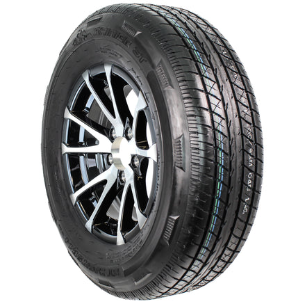 eCustomrim Trailer Tire Aluminum Rim 205/75R14 LRD 14X5.5 5 Lug Avalanche Black