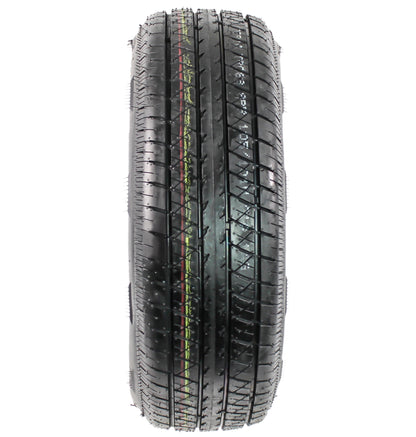 2-Pack Radial Trailer Tire ST205/75R14 Load D 14 In 5 Lug T07 Black Aluminum Rim