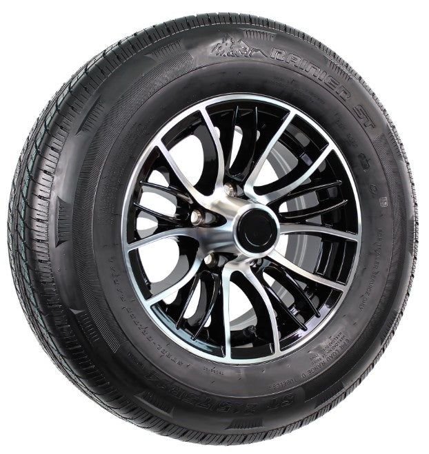 eCustomrim Trailer Tire Aluminum Rim 215/75R14 LRD 14X5.5 5 Lug Evolution Black
