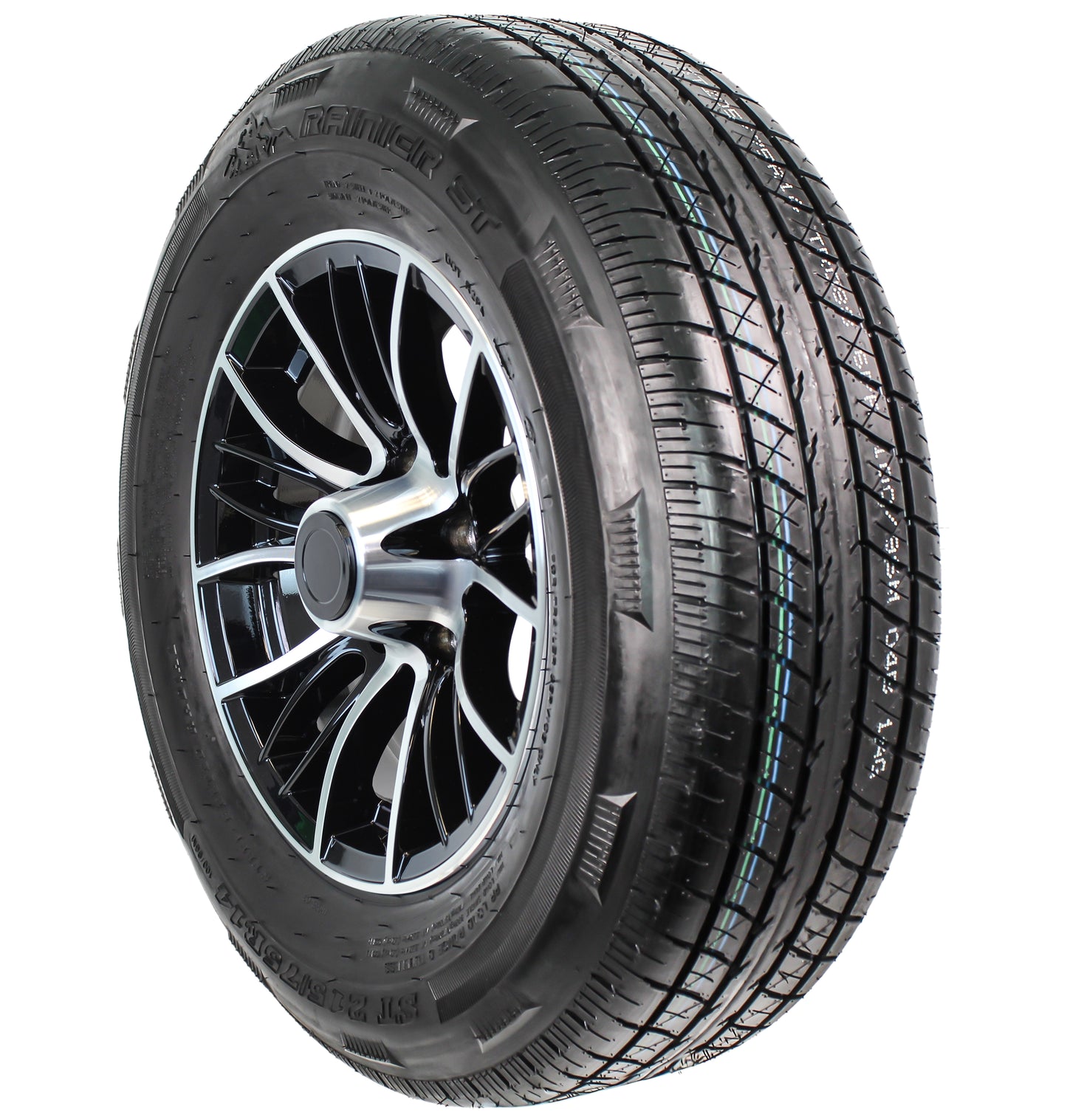 eCustomrim Trailer Tire Aluminum Rim 215/75R14 LRD 14X5.5 5 Lug Evolution Black