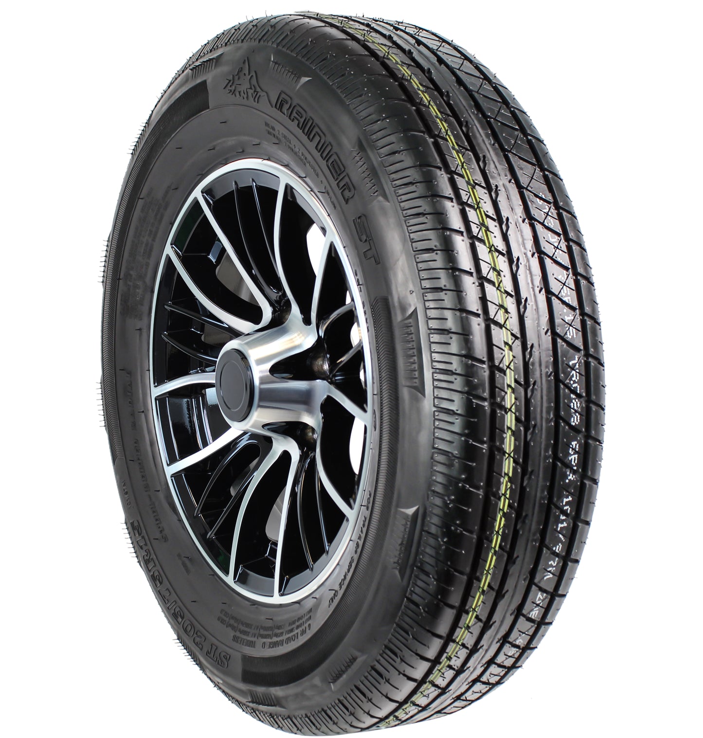 eCustomrim Trailer Tire Aluminum Rim ST205/75R15 LRD 15X5 5 Lug Evolution Black