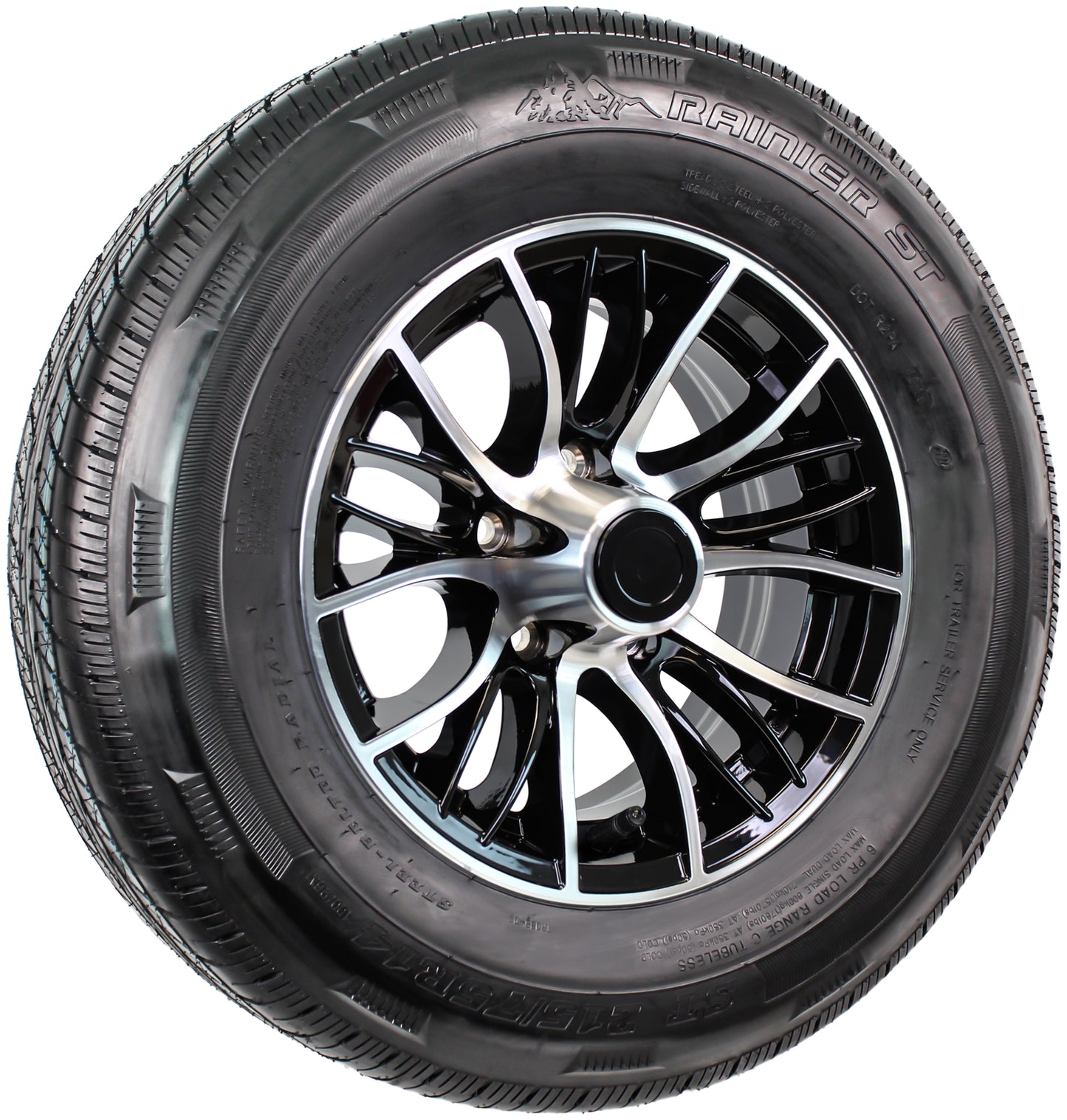 eCustomrim Trailer Tire Aluminum Rim 215/75R14 LRC 14X5.5 5 Lug Evolution Black