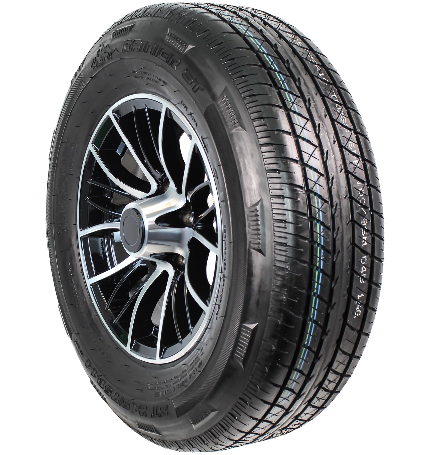 eCustomrim Trailer Tire Aluminum Rim 215/75R14 LRC 14X5.5 5 Lug Evolution Black