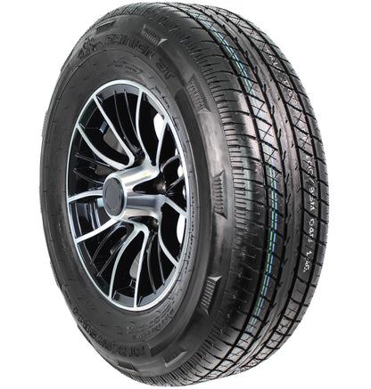 eCustomrim Trailer Tire Aluminum Rim 215/75R14 LRC 14X5.5 5 Lug Evolution Black