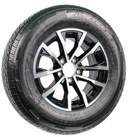 eCustomrim Trailer Tire On Aluminum Rim ST205/75R15 LRD 15X5 5 Lug Edge Black