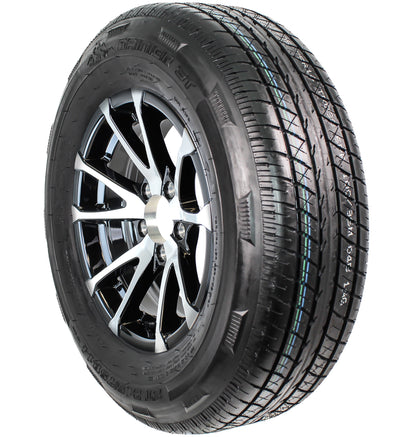2-Pack Radial Trailer Tire Rim Assembly ST215/75R14 Load C 5 Lug Black Aluminum