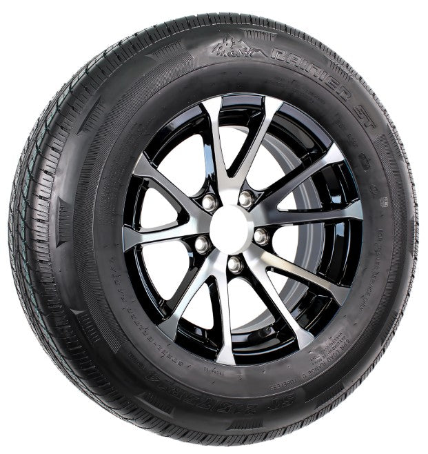 eCustomrim Trailer Tire Aluminum Rim 215/75R14 LRD 14X5.5 5 Lug Avalanche Black