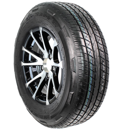 2-Pack Radial Trailer Tire Rim ST215/75R14 14 In 5 Lug T07 Black Aluminum Wheel