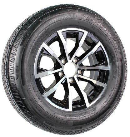 eCustomrim Trailer Tire On Aluminum Rim ST205/75R15 LRC 15X5 5 Lug Edge Black