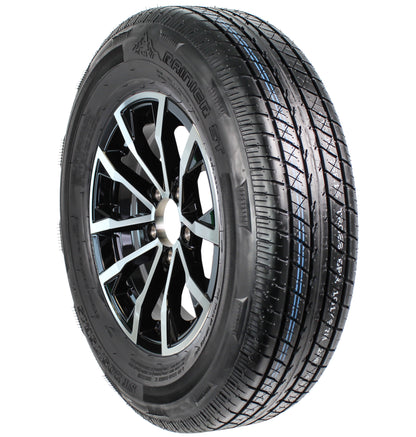 eCustomrim Trailer Tire On Aluminum Rim ST205/75R15 LRC 15X5 5 Lug Edge Black