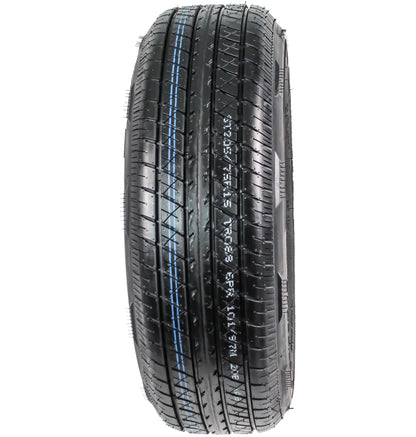 eCustomrim Trailer Tire On Aluminum Rim ST205/75R15 LRC 15X5 5 Lug Edge Black